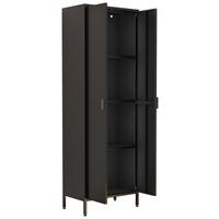 DREHTÜRENSCHRANK Flokas Schwarz B: 60 cm - Schwarz, Design, Metall (60/180/35cm) - MID.YOU