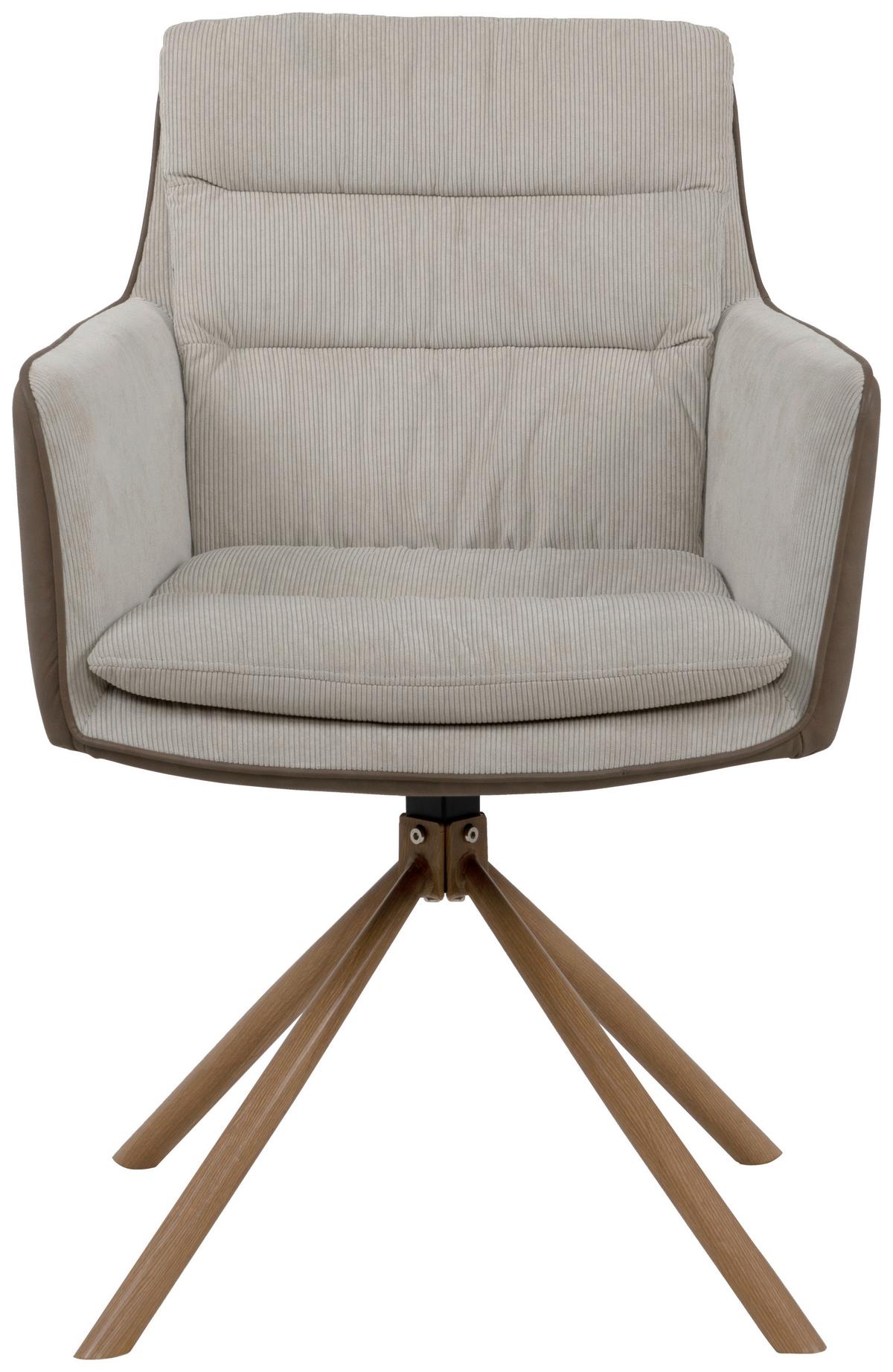 Karosszék Logan 70a - bézs/tölgyfa színű, Konventionell, textil/fém (59/88/63cm) - MID.YOU
