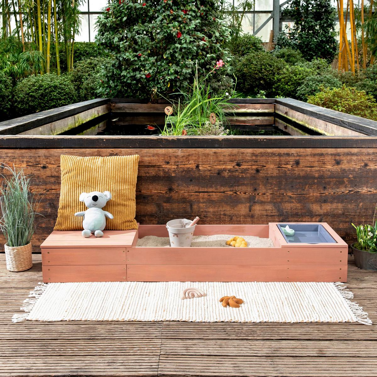 Sandkasten Muddy Buddy Holz, LxBxH: 150x45x20 cm - Basics, Holz (150/45/20cm) - MUDDY BUDDY