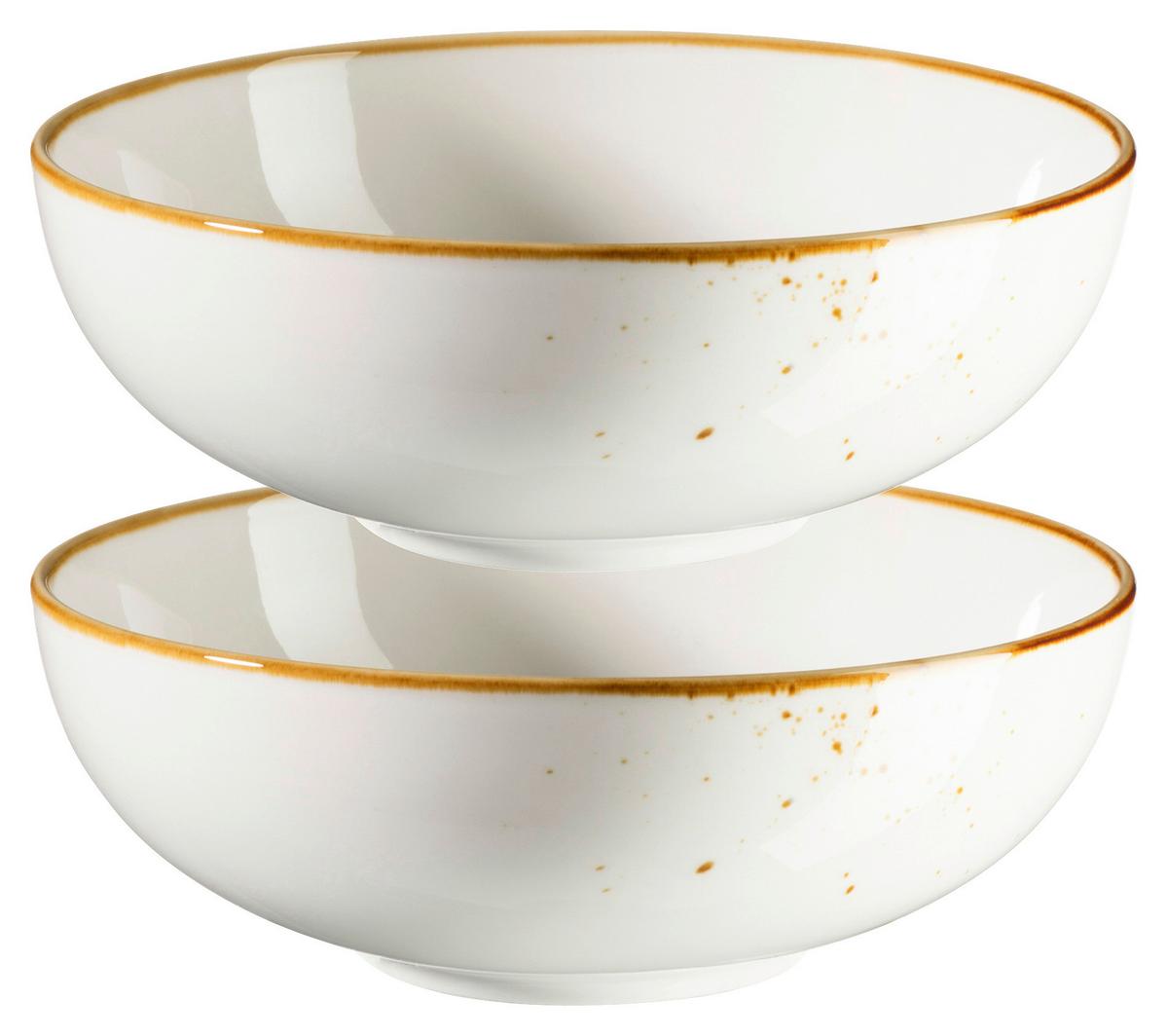 Schüssel Pintar Braun/beige, 2-Teilig - Beige/Braun, Trend, Keramik (22/6,5cm) - Mäser