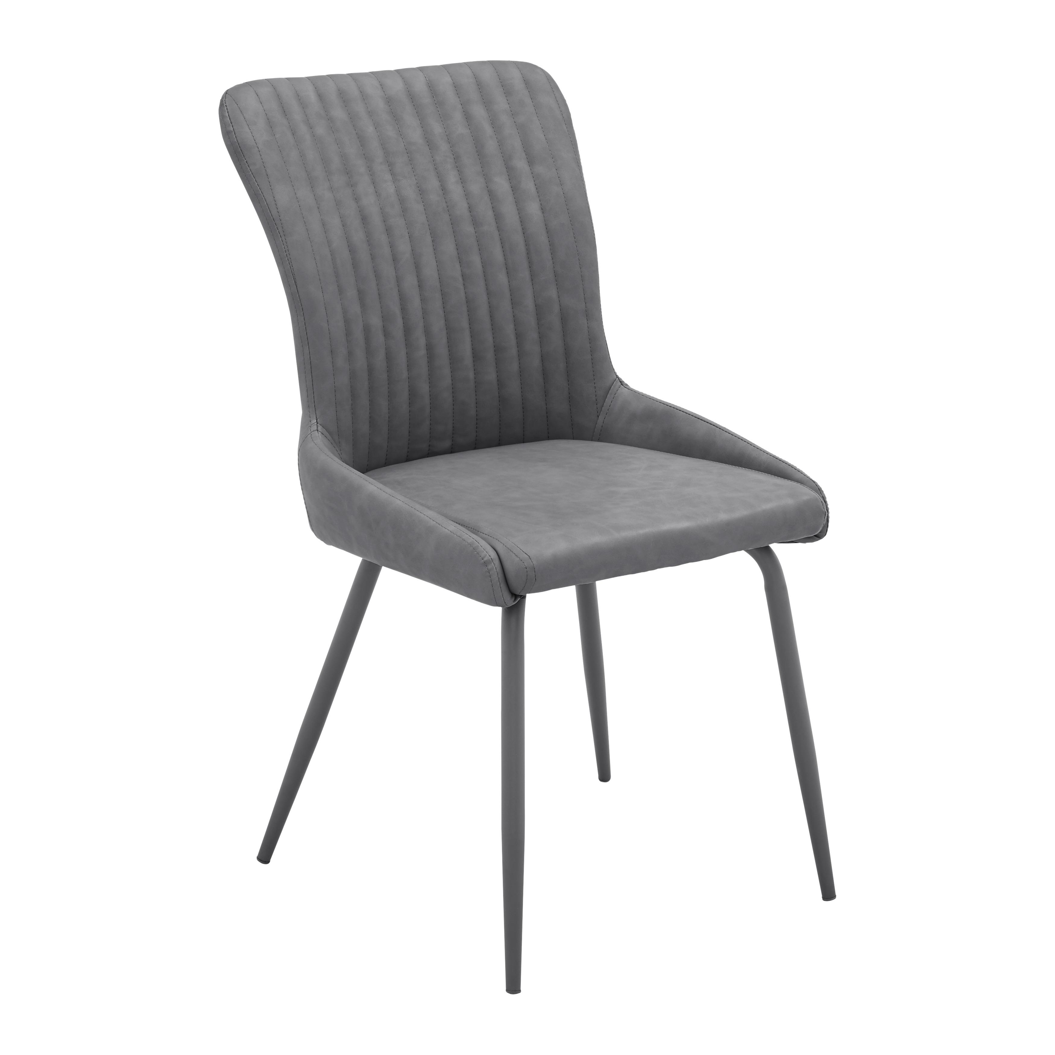 Jídelní Židle Pippo Tmavěšedá - černá/tmavě šedá, Moderní, kov/textil (60/86/45cm) - Bessagi Home