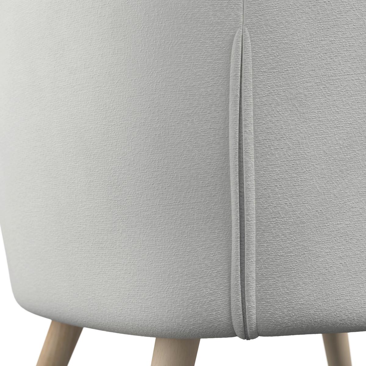 Relaxační křeslo SONJA, bílá žinylka, max.140 kg - bílá/přírodní barvy, Moderní, dřevo/textil (71/69/68cm) - Bessagi Home