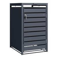 Aufbewahrungsbox Lucas 1x240 Liter - Anthrazit, Basics, Metall (68/80/116cm) - Ambia Garden