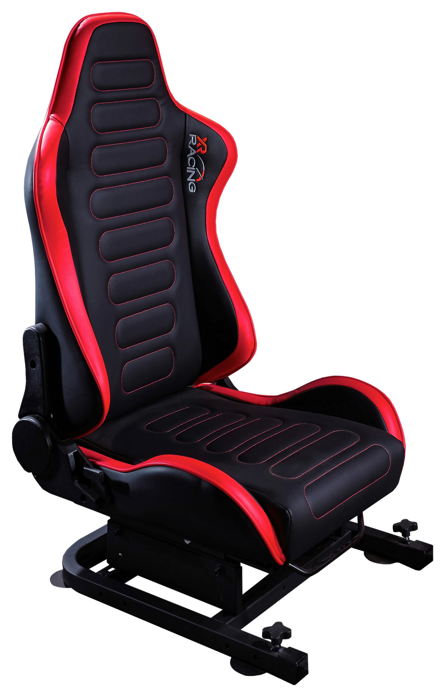 Gamingstuhl Schwarz, Rot B: 63cm - Rot/Schwarz, MODERN, Leder/Holzwerkstoff (63/53/83cm) - X Rocker