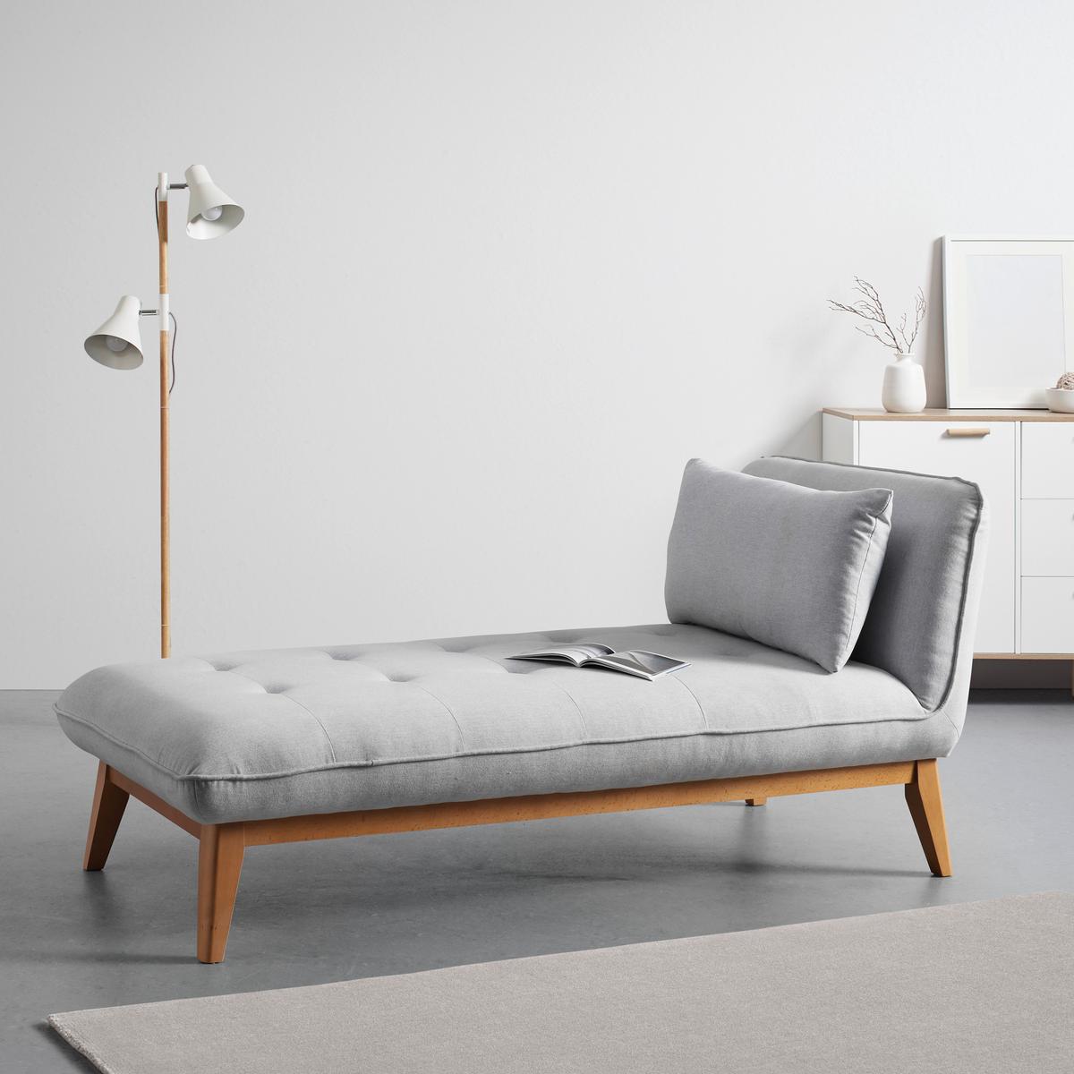 Relaxační postel LIZA, světle šedá - šedá, Moderní, dřevo/textil (166/85/78cm) - Bessagi Home