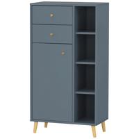 Highboard Bjarne 60,2 cm Blau/Eiche - Blau/Petrol, MODERN, Holzwerkstoff (60,2/113,4/33,1cm) - MID.YOU