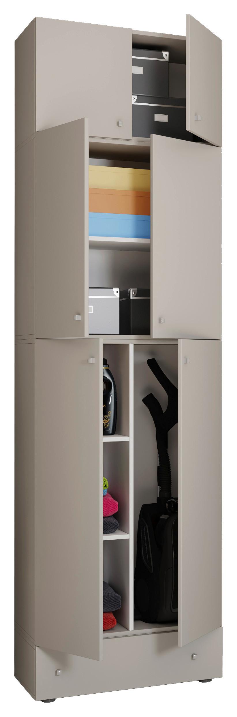 Mehrzweckschrank Lona Xxl Grau Stehend Bxh: 70x240 Cm - Grau, MODERN, Holzwerkstoff (70/240/39cm) - MID.YOU