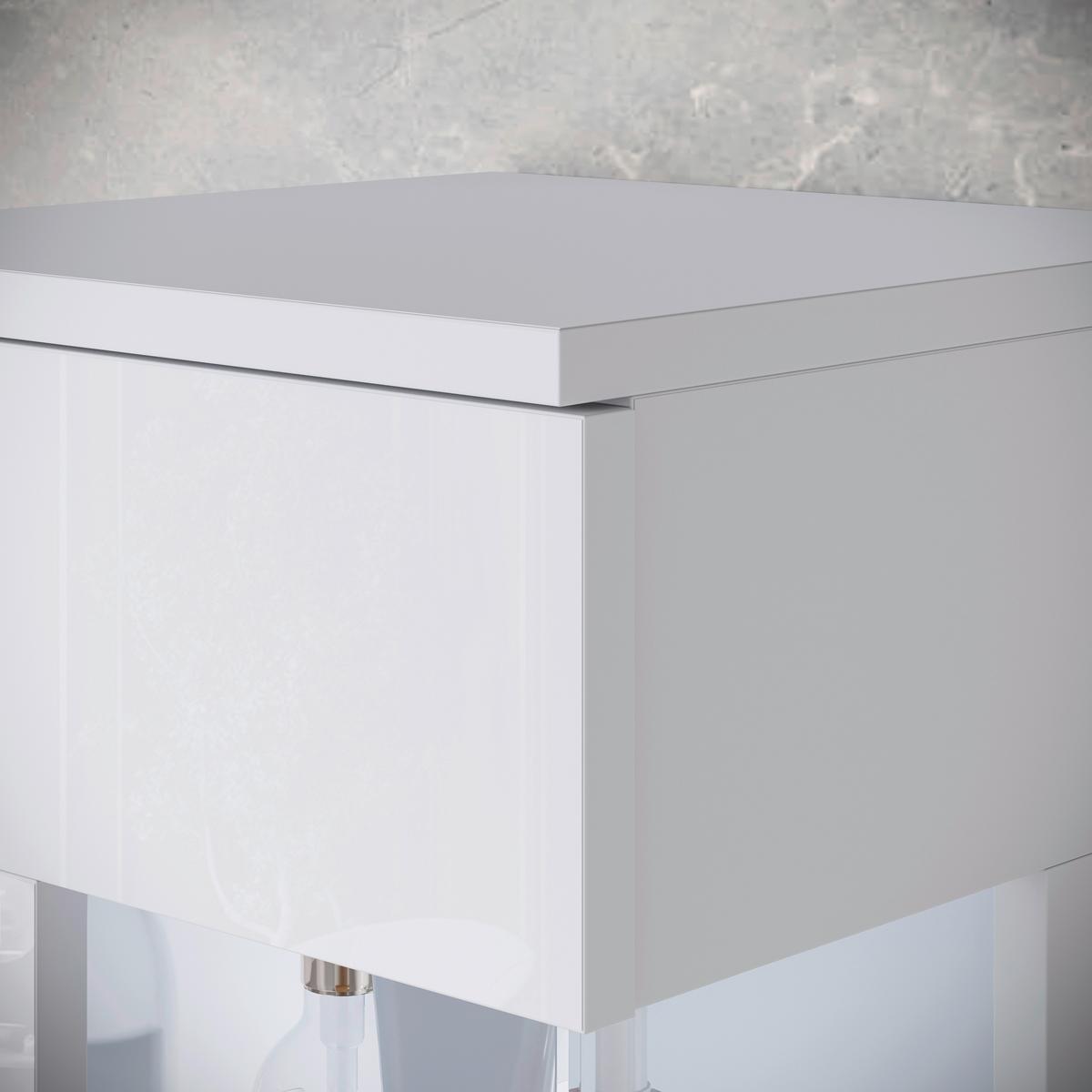 Badezimmer Narobi Weiß B: 120,4 cm - Weiß Hochglanz/Weiß, Trend, Glas/Keramik (120,4cm) - P & B