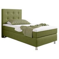 Boxspringbett Mit Topper 90x200 Köln Plus - Silberfarben/Grün, KONVENTIONELL, Textil (90/200cm) - MID.YOU