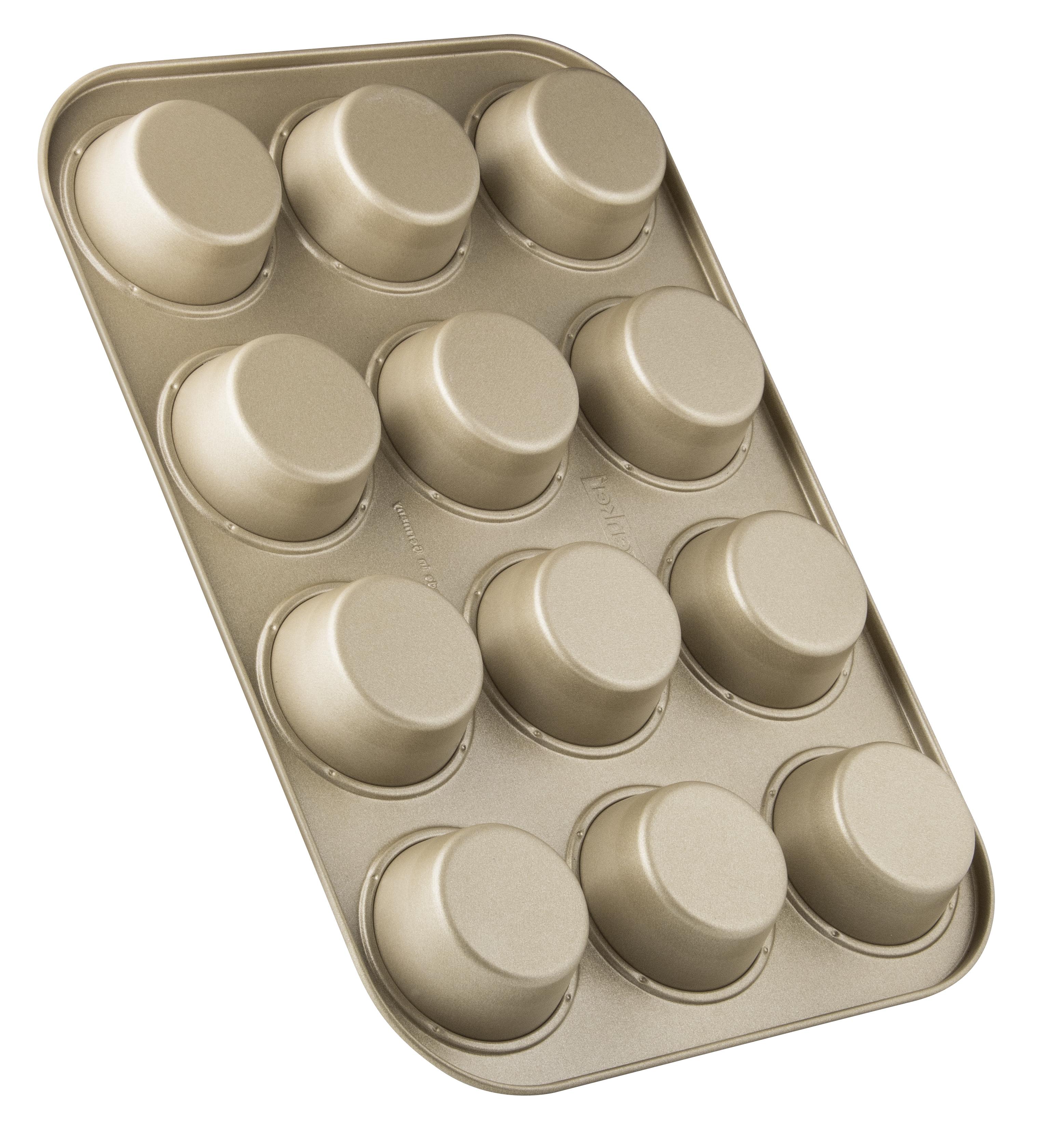 Muffinform Lxbxh: 38,5x26,5x3 Cm Mit Antihaftbeschichtung - Goldfarben, Metall (38,5/26,5/3cm)