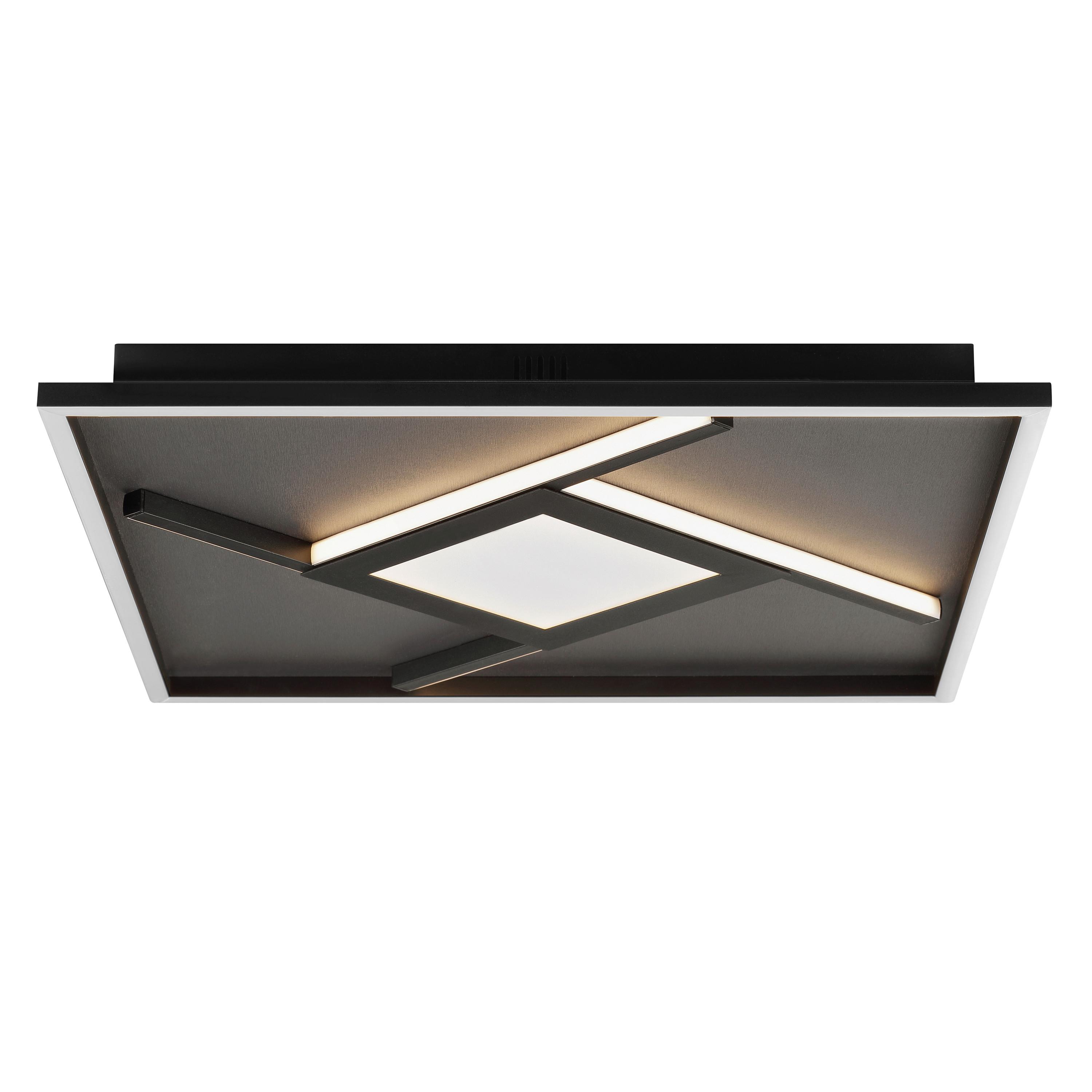 LED-Deckenleuchte Hardy Schwarz B: 46 cm - Schwarz, Design, Kunststoff/Textil (4,7/46/46cm) - Brilliant