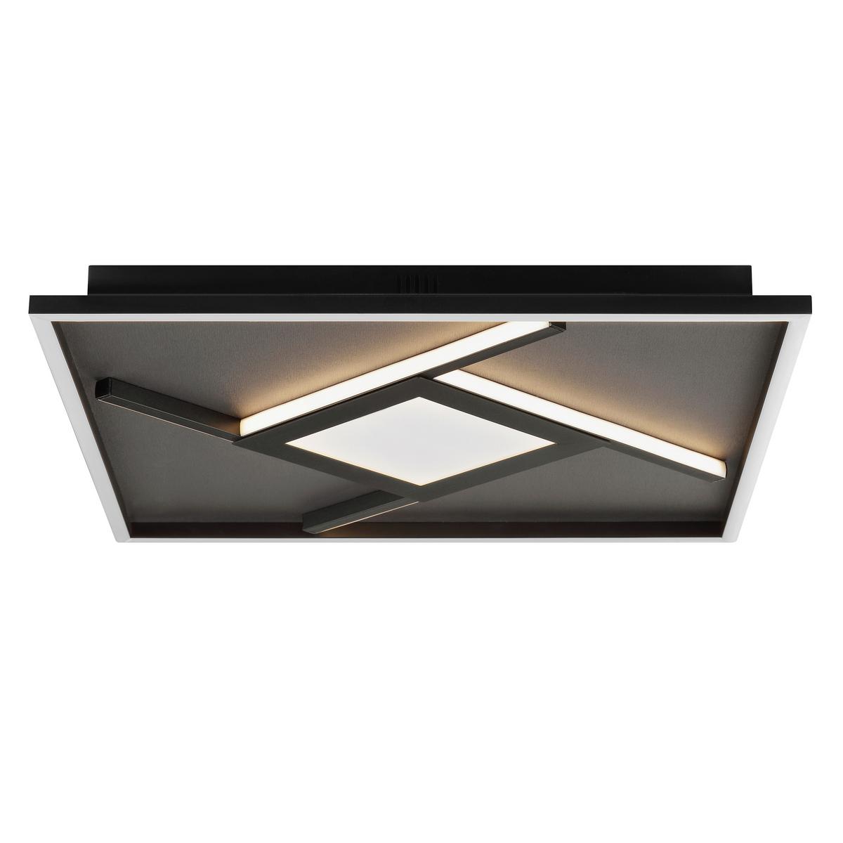 LED-Deckenleuchte Hardy Schwarz B: 46 cm - Schwarz, Design, Kunststoff/Textil (4,7/46/46cm) - Brilliant