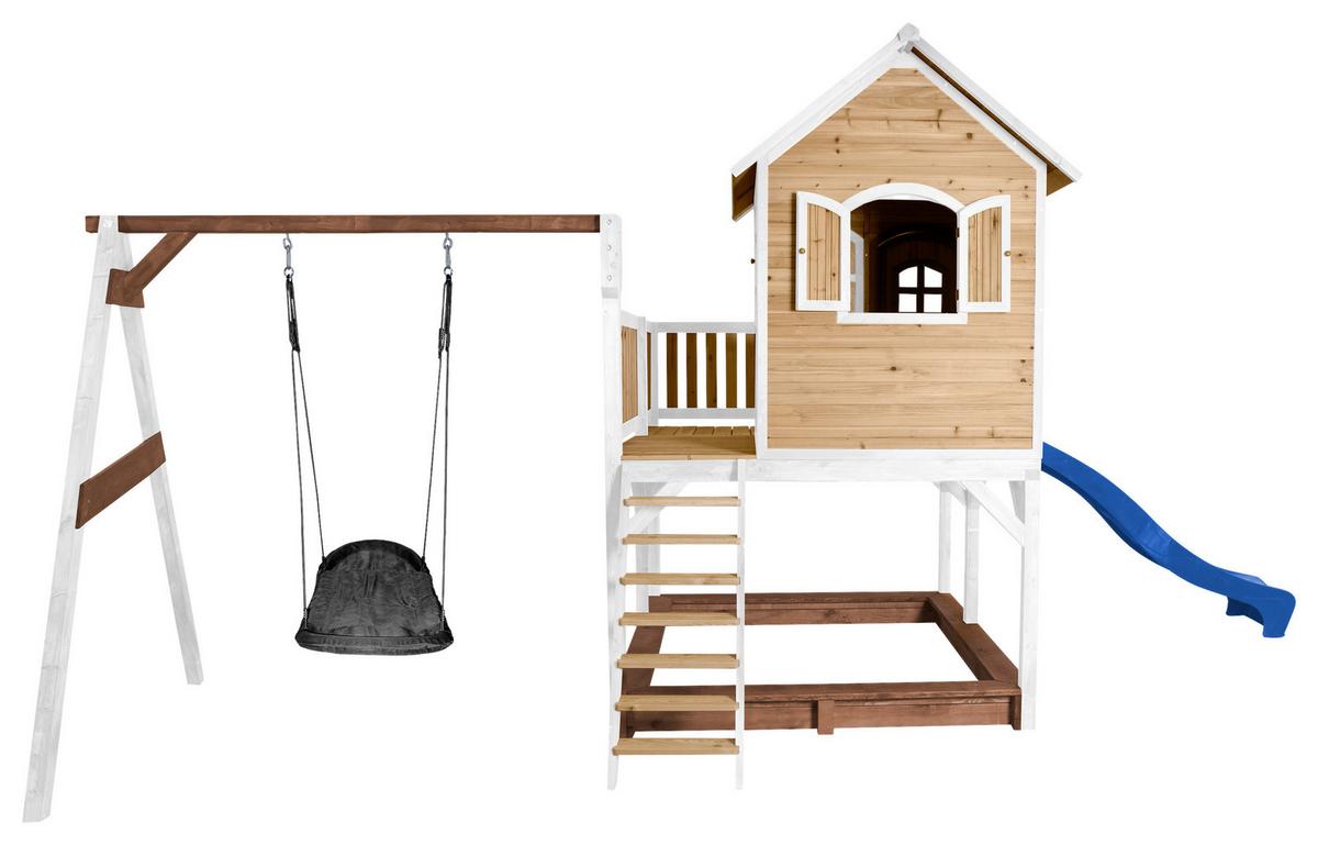 Spielturm A030.158.31 - Blau/Braun, KONVENTIONELL, Holz (613/291/277cm) - Ambia Garden