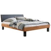 Bett Sondrio Mit Gepolstertem Kopfteil 160x200 - Wildeiche/Eichefarben, Natur, Holz/Textil (160/200cm) - Hasena