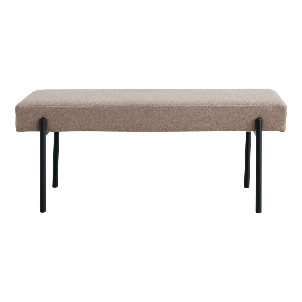 GARDEROBENBANK Swindon, Greige B: 100 cm - Greige/Schwarz, Design, Kunststoff/Textil (100/42,5/36cm) - MID.YOU