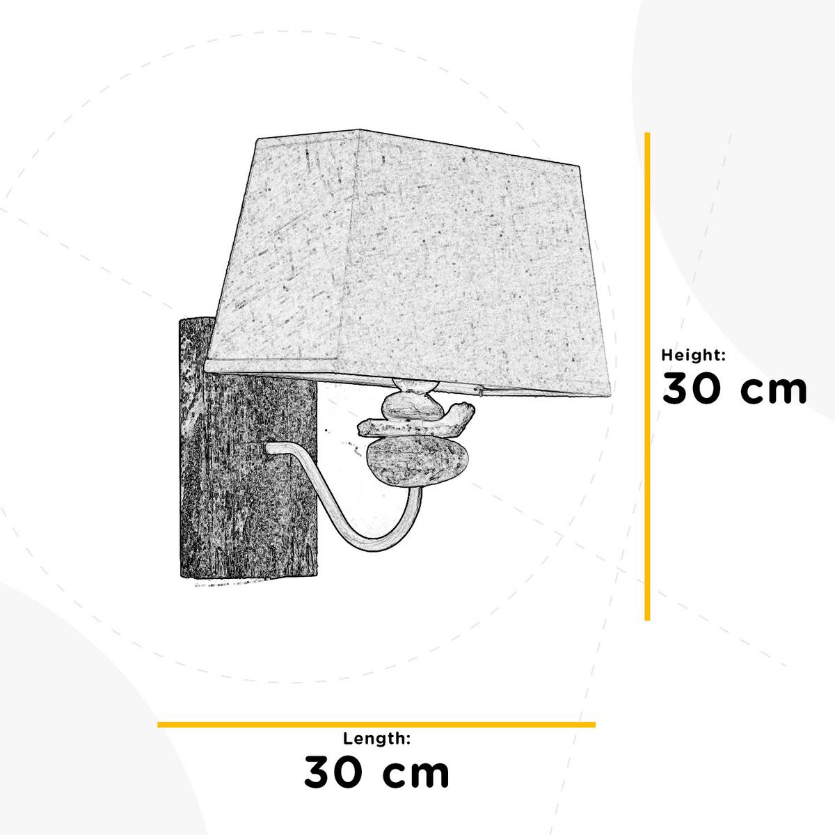 Wandleuchte 4848/ap - Schwarz/Weiß, KONVENTIONELL, Textil/Stein (30/30/27cm)