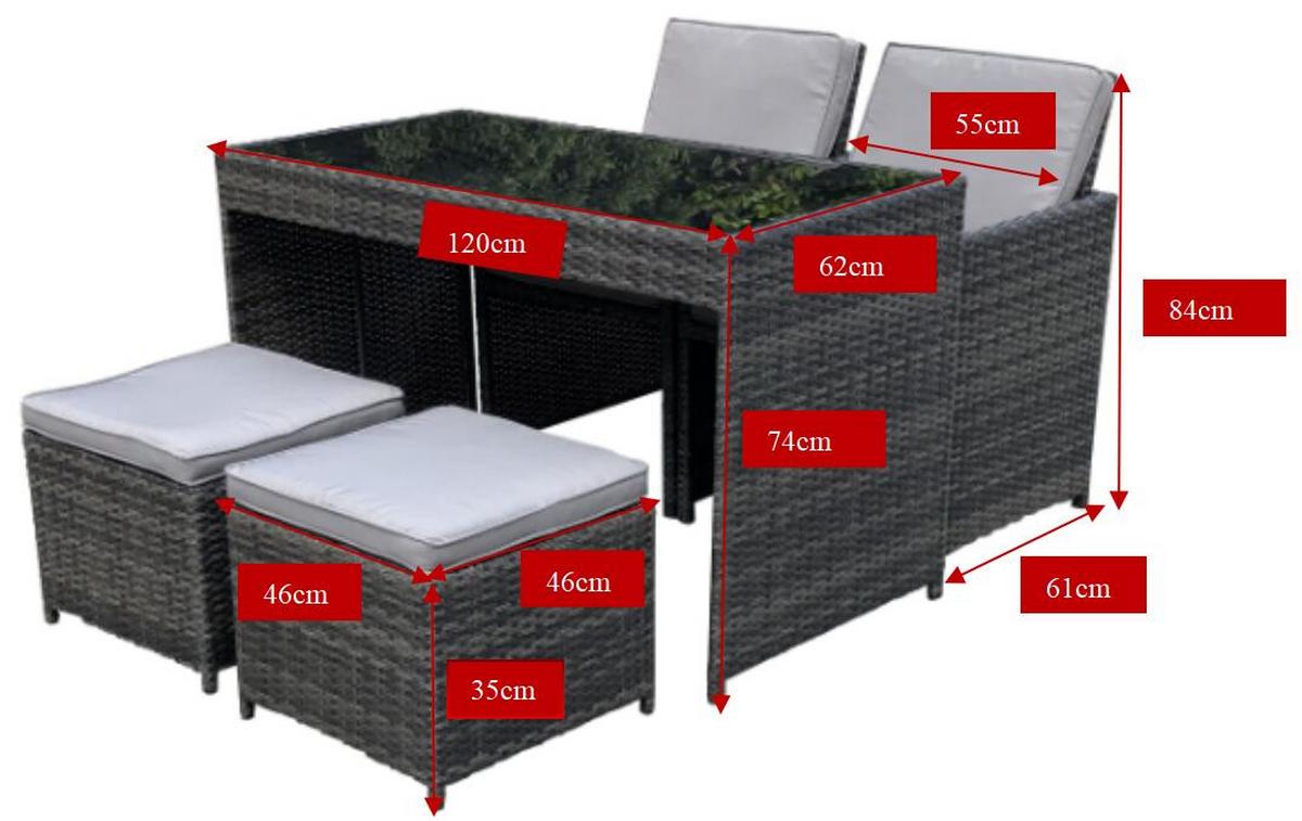 Kerti Szett Emma - barna/fekete, Modern, műanyag/textil - Luca Bessoni