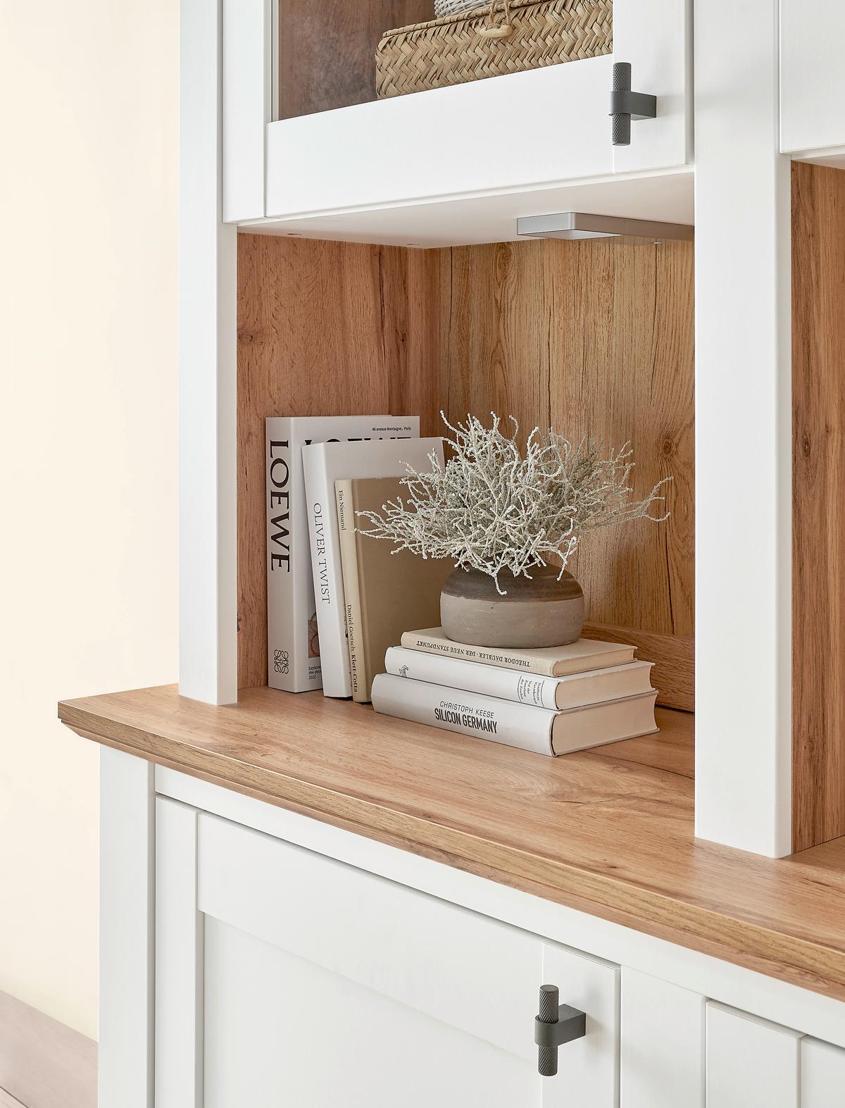 Mehrzweckschrank Bristol Eiche-/Pinienfarben B: 198cm - Eichefarben/Eiche Wotan, Design, Holzwerkstoff (198/206/45cm) - MID.YOU