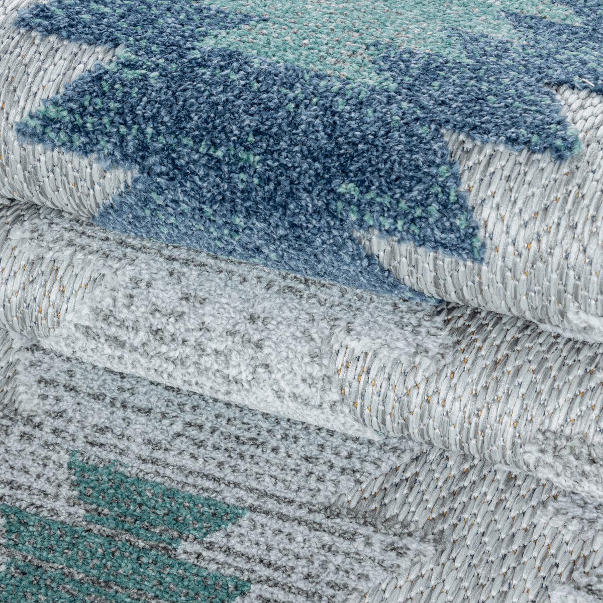 Flachwebteppich Bahama - Blau, Design, Textil (200/290cm) - Novel