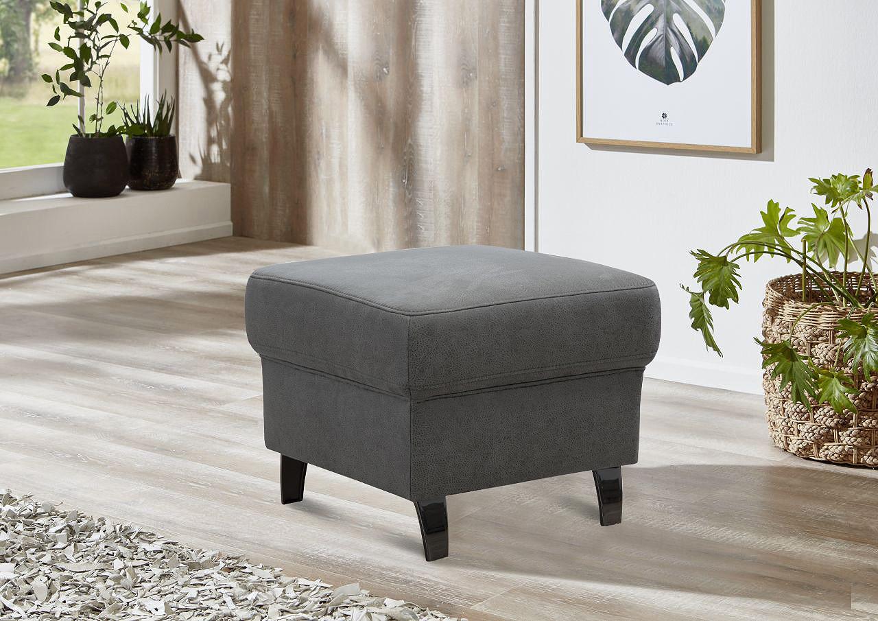 Hocker Arngast anthrazit, 58x48x58 cm - Anthrazit/Schwarz, KONVENTIONELL, Textil (58/48/58cm) - Sit & More
