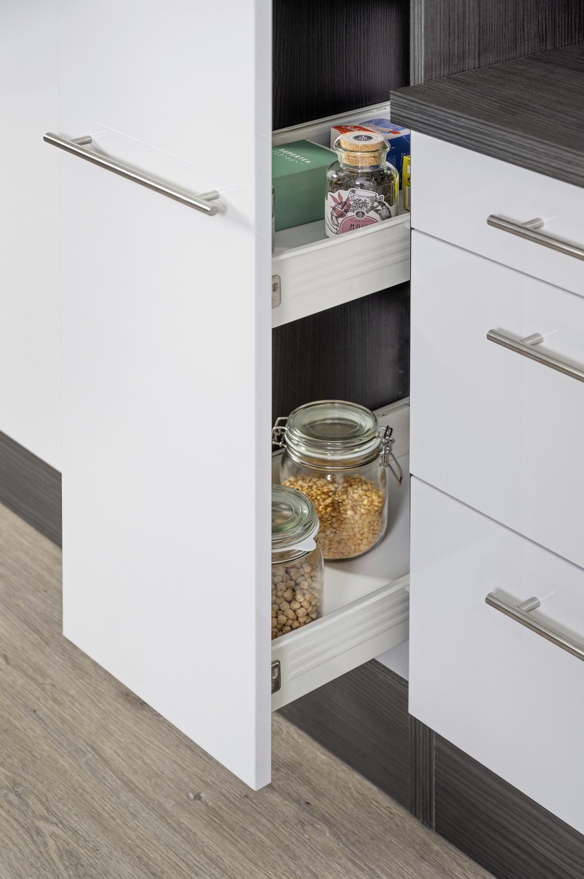 Küchenzeile Rp240ewc mit Geräte 240 cm Grau/Weiß - Weiß/Grau, Basics, Holzwerkstoff (240cm) - Respekta