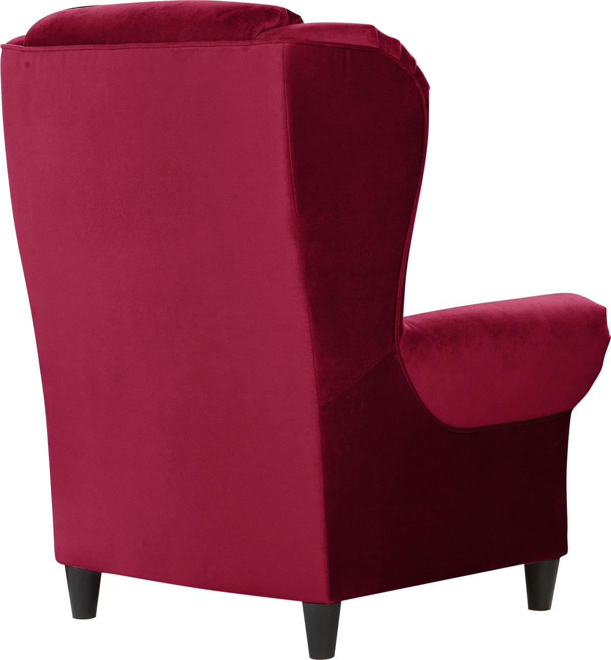 Ohrensessel Baron Bordeaux B: 94 Cm - Bordeaux/Schwarz, Design, Textil (94/112/92cm) - MID.YOU