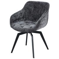 Armlehnstuhl Avegno Grau/Schwarz B: 59,5 cm - Schwarz/Grau, MODERN, Textil/Metall (59,5/84/63,5cm) - Livetastic