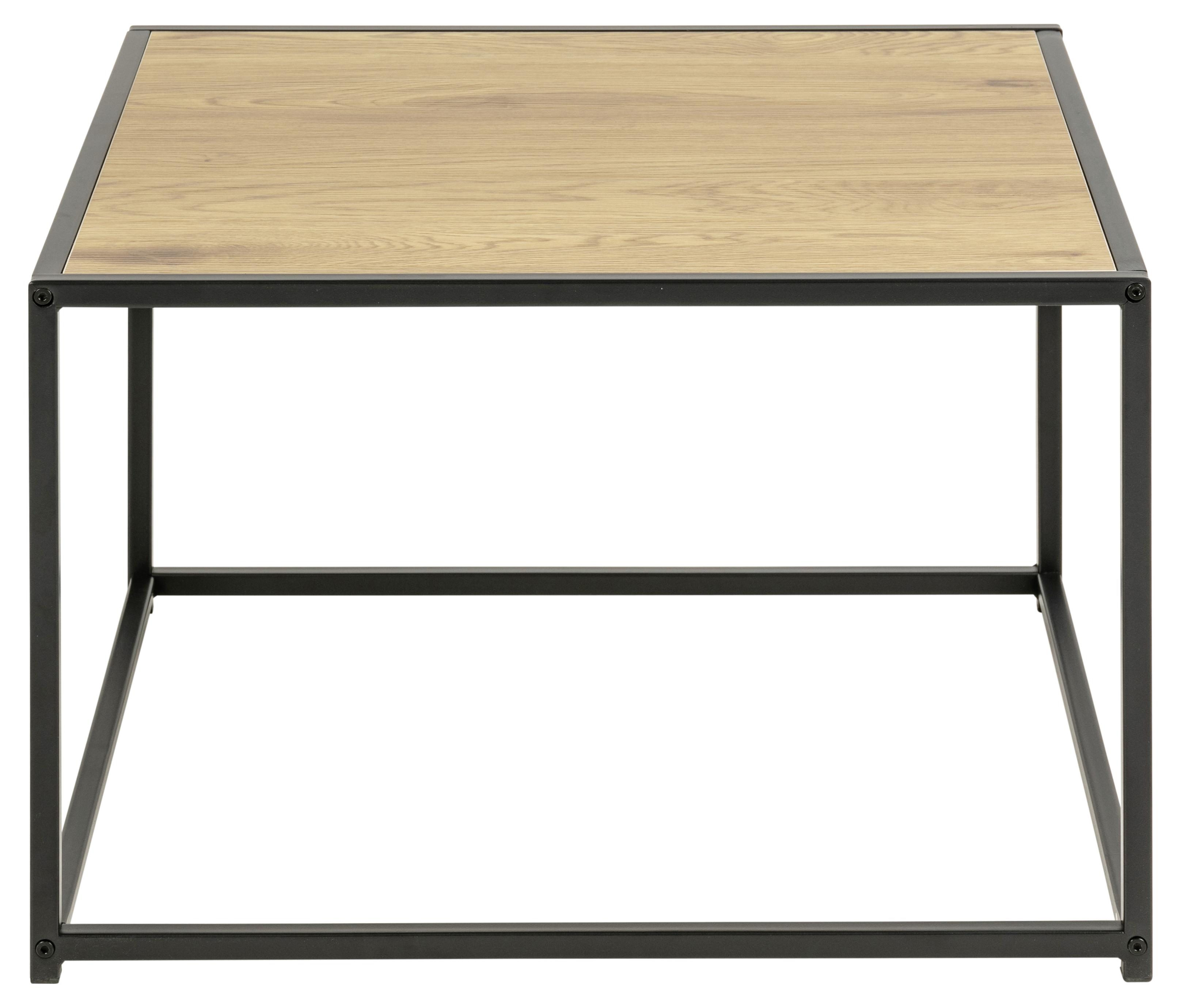 Konferenčný stolík SEAFORD - farba duba, Modern, kov/kompozitné drevo (60/40/60cm)