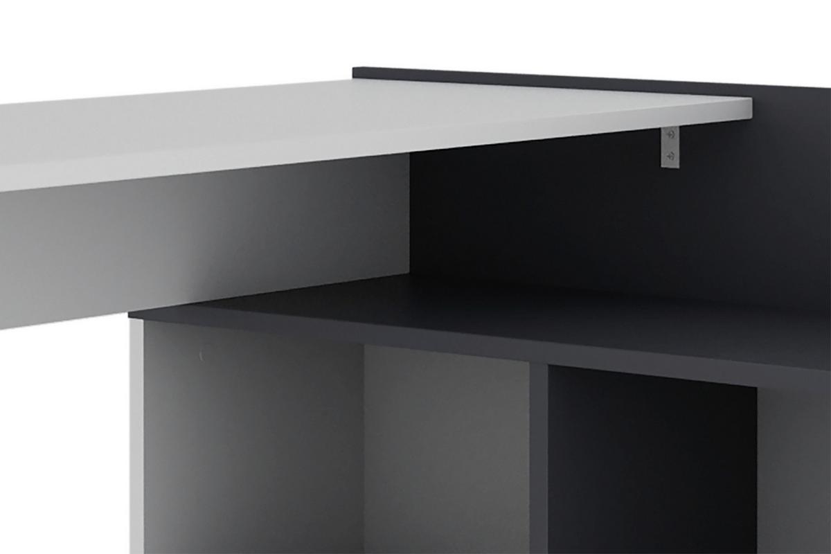 Eckschreibtisch Berni - Graphitfarben/Weiß, MODERN, Holzwerkstoff (102/80/77,5cm) - MID.YOU