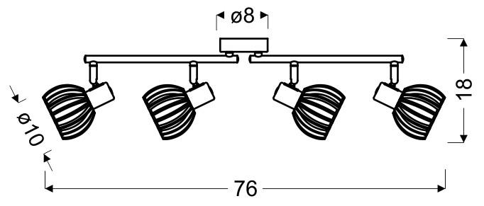 Strahler 94-68101 - Weiß, Basics, Metall (76/18/10cm)