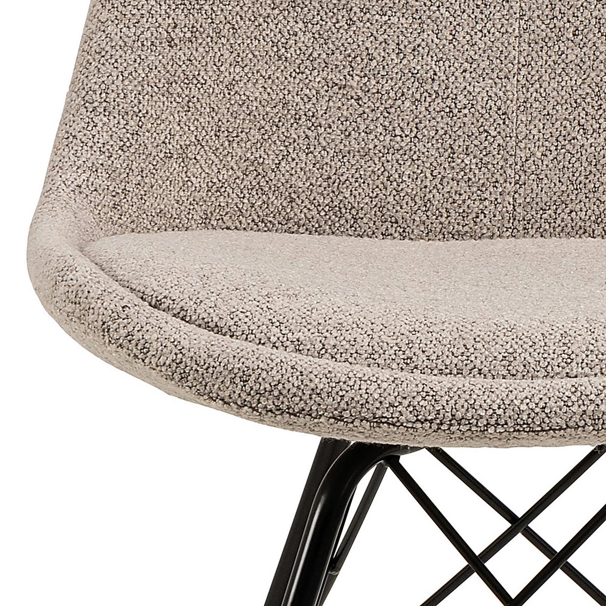 Stuhl Eris Beige B: 48,5 Cm - Beige/Schwarz, Design, Holz/Textil (48,5/85,5/54cm) - MID.YOU