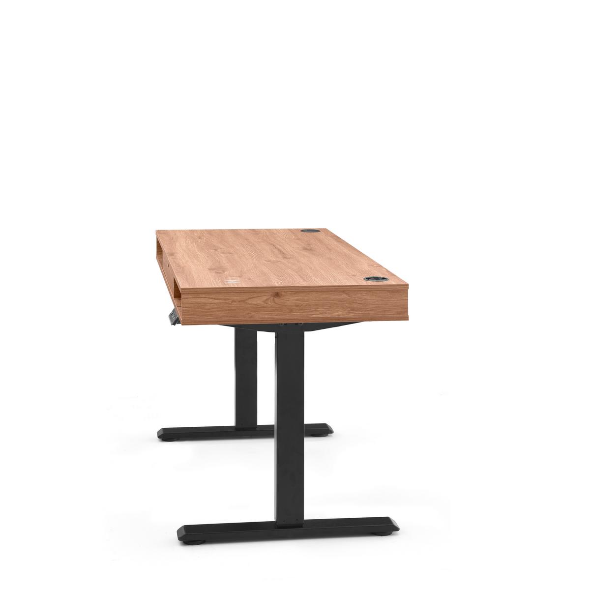 Schreibtisch Worktime Style Schwarz/Eichefarben L: 120cm - Eichefarben/Schwarz, MODERN, Holz/Metall (120/60/72-110cm) - MID.YOU