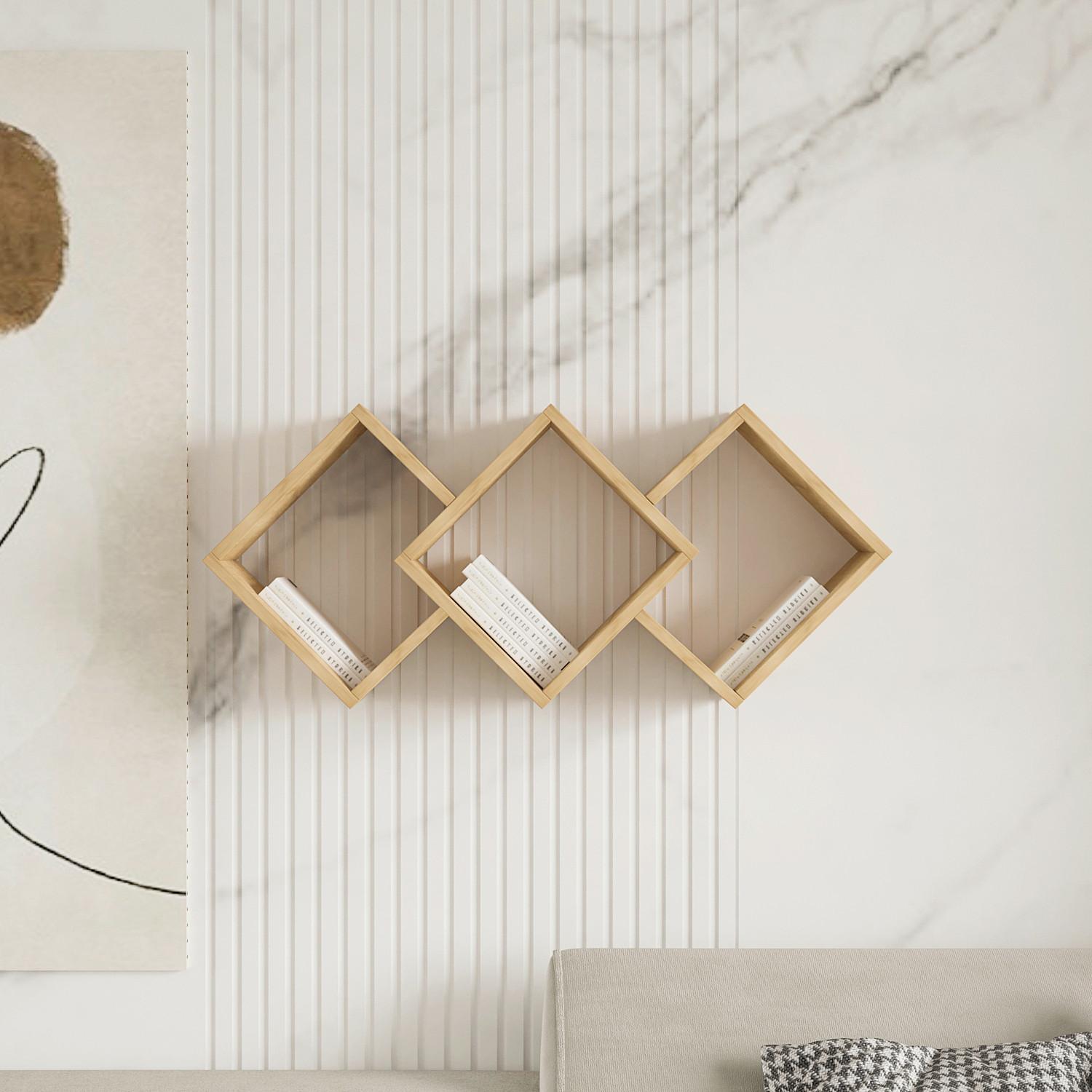 Wandregal Galaxy Eiche Dekor B: 102 Cm - Eichefarben, Design, Holzwerkstoff (102/42/20cm) - Livetastic