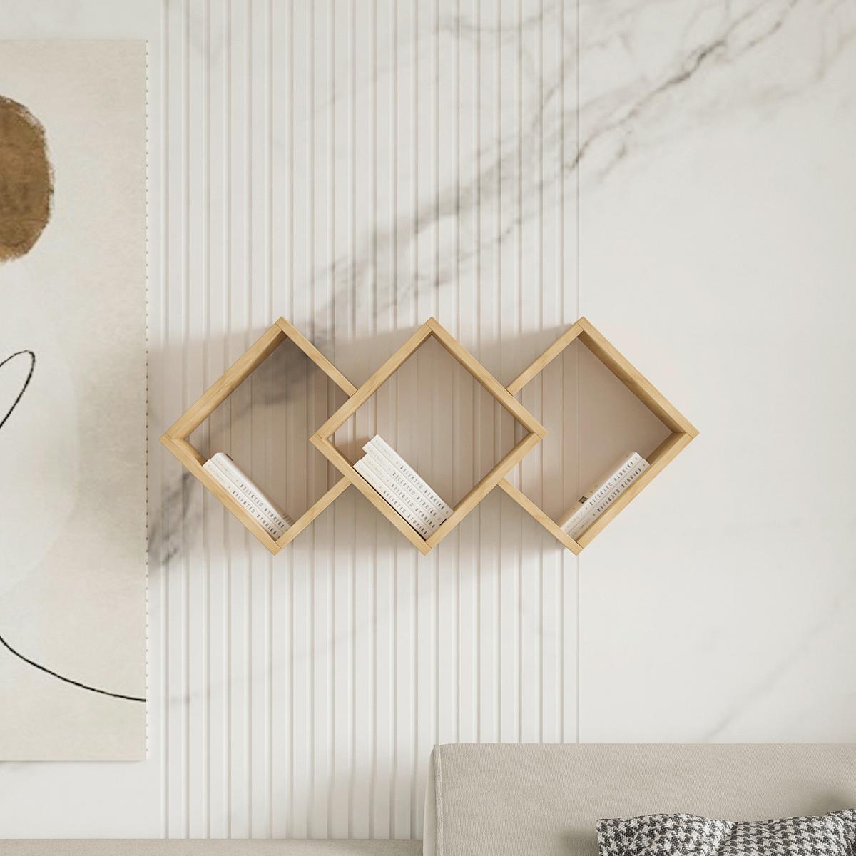 Wandregal Galaxy Eiche Dekor B: 102 Cm - Eichefarben, Design, Holzwerkstoff (102/42/20cm) - Livetastic