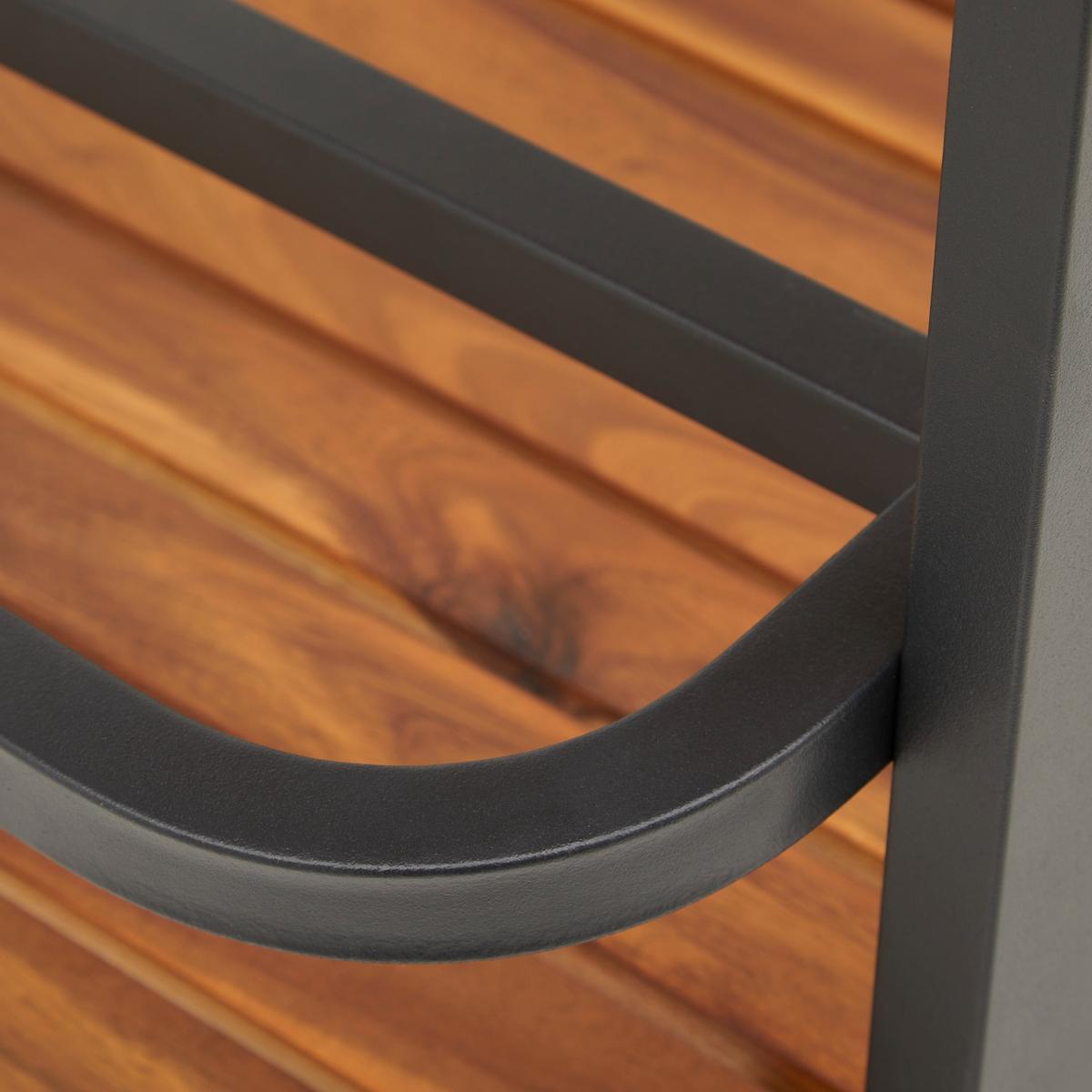 Servírovací vozík MARLO farby akácie - čierna, Modern, kov/drevo (76/77/49cm) - Bessagi Garden