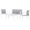 Loungegarnitur Break - Weiß/Grau, KONVENTIONELL, Glas/Textil - Gardenson