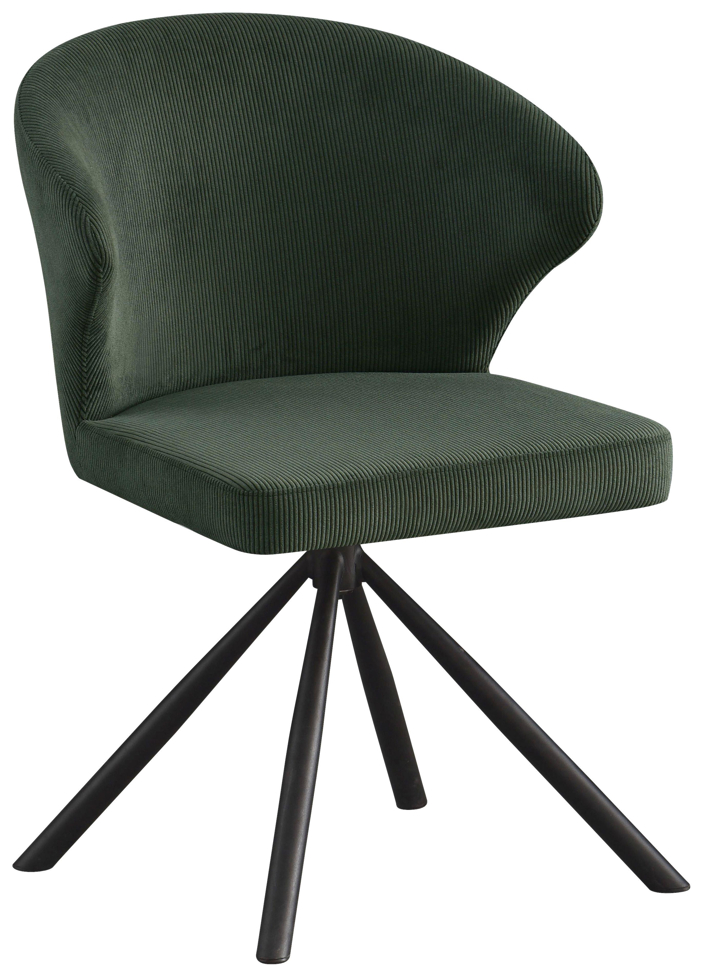 Stolička s podrúčkami zelená - čierna/tmavozelená, Lifestyle, kov/textil (55/81,5/58cm) - Based