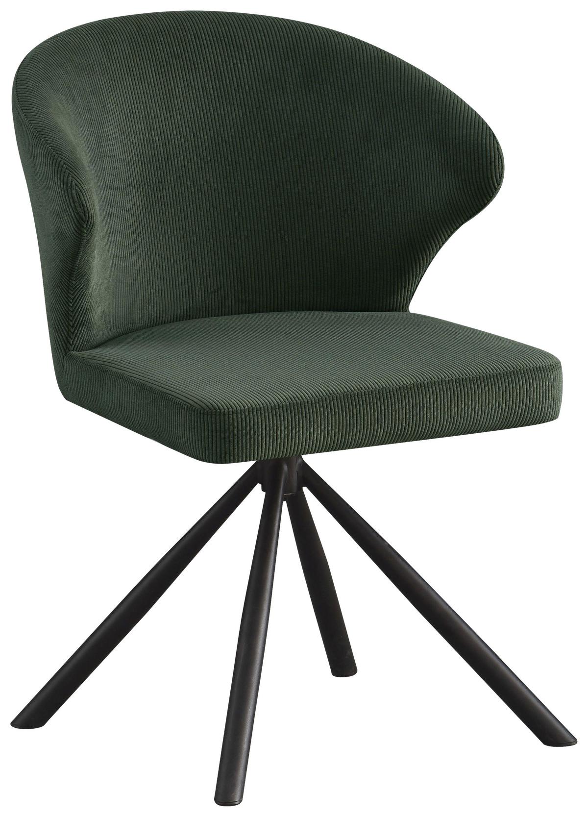 Stolička s podrúčkami zelená - čierna/tmavozelená, Lifestyle, kov/textil (55/81,5/58cm) - Based