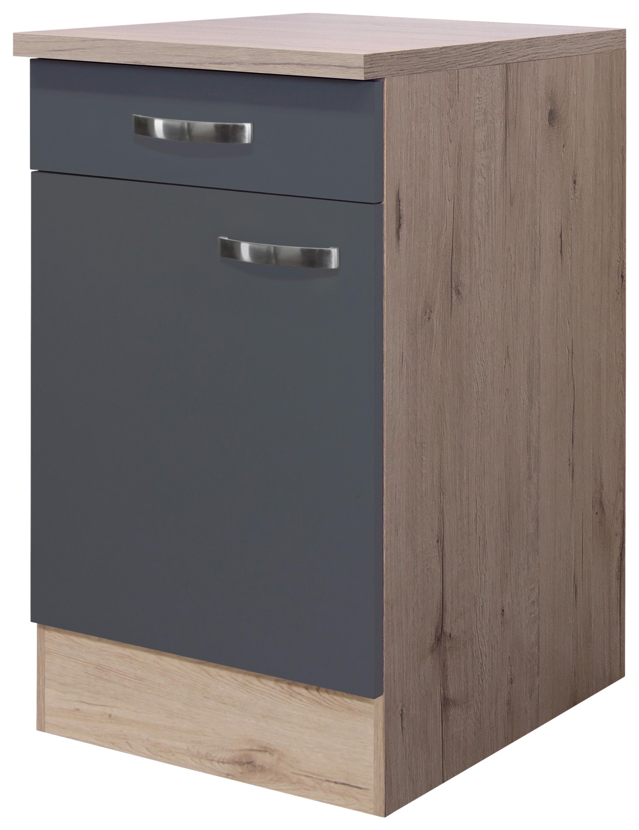 Küchenunterschrank Shadow B: 50 Cm Grau/eiche Dekor