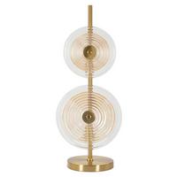 Tischleuchte Venice Braun, Gold-/Naturfarben B: 25 cm - Goldfarben/Braun, Basics, Glas/Metall (25/63/25cm)