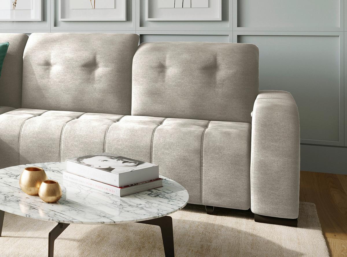 Ecksofa Vicari - Beige/Schwarz, MODERN, Textil (292/185cm) - Livetastic