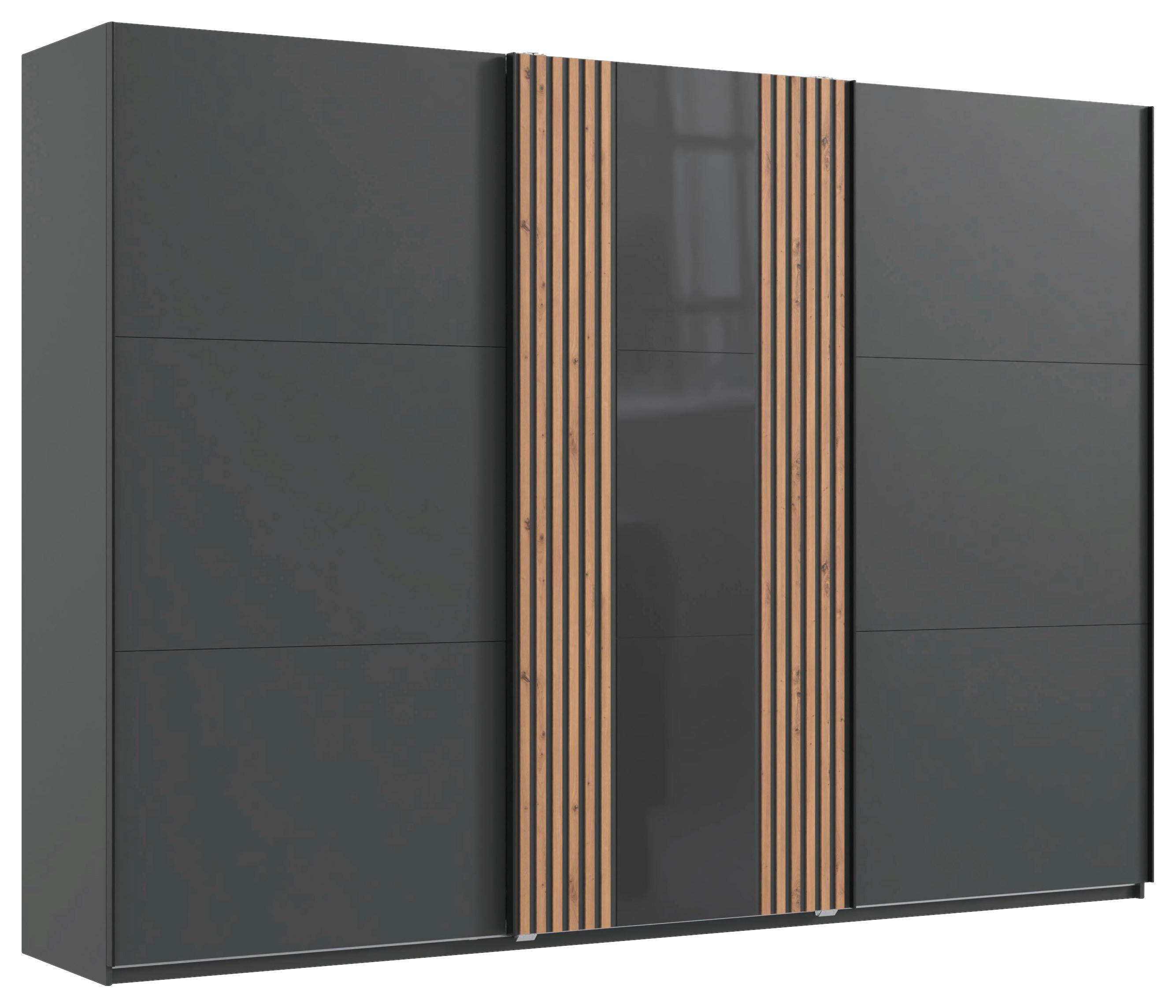 Schwebetürenschrank 300cm Atlanta Grau/eiche Artisan