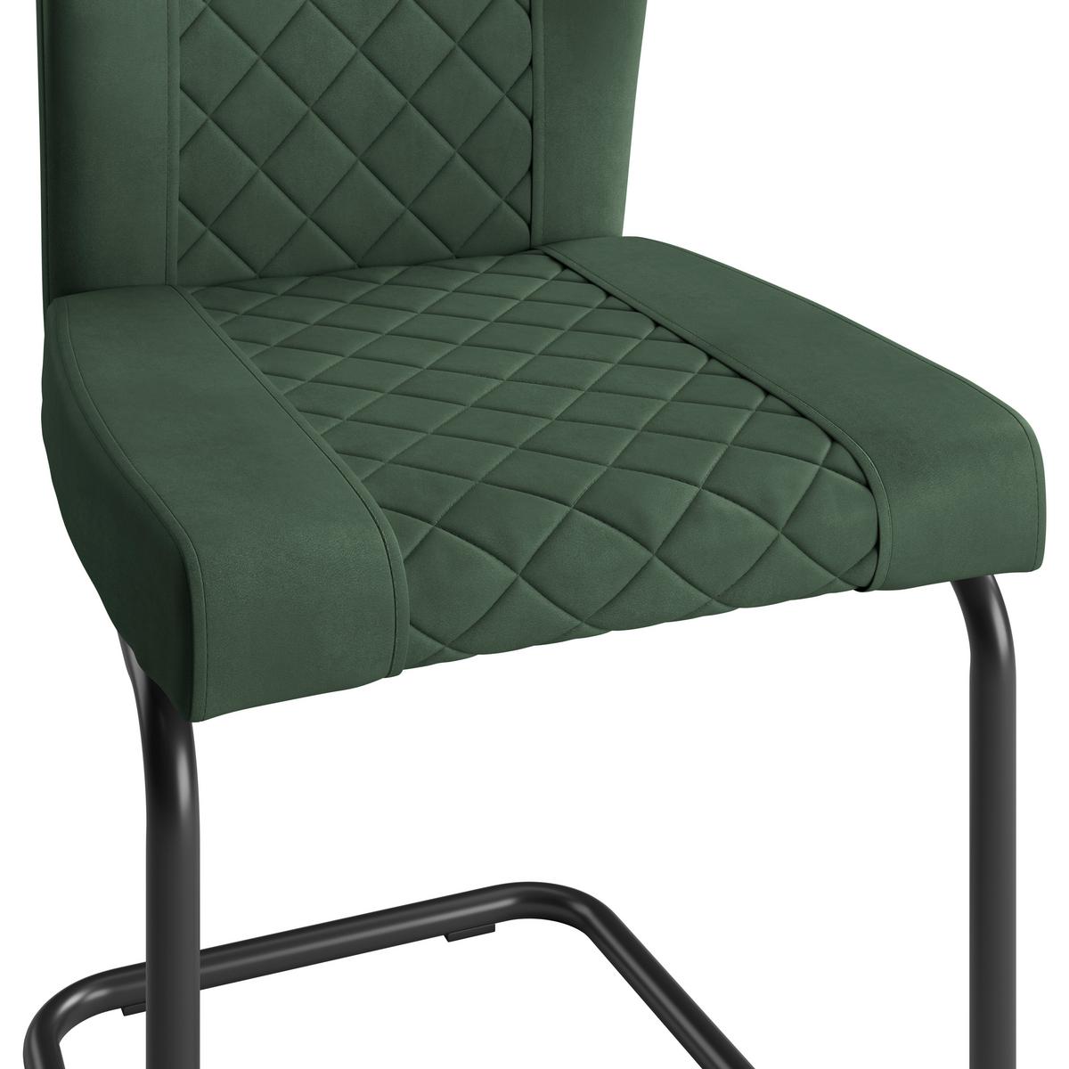 Stuhl Nina Velours Grün, B: 49 Cm - Grün, MODERN, Textil/Metall (44/98/60cm)