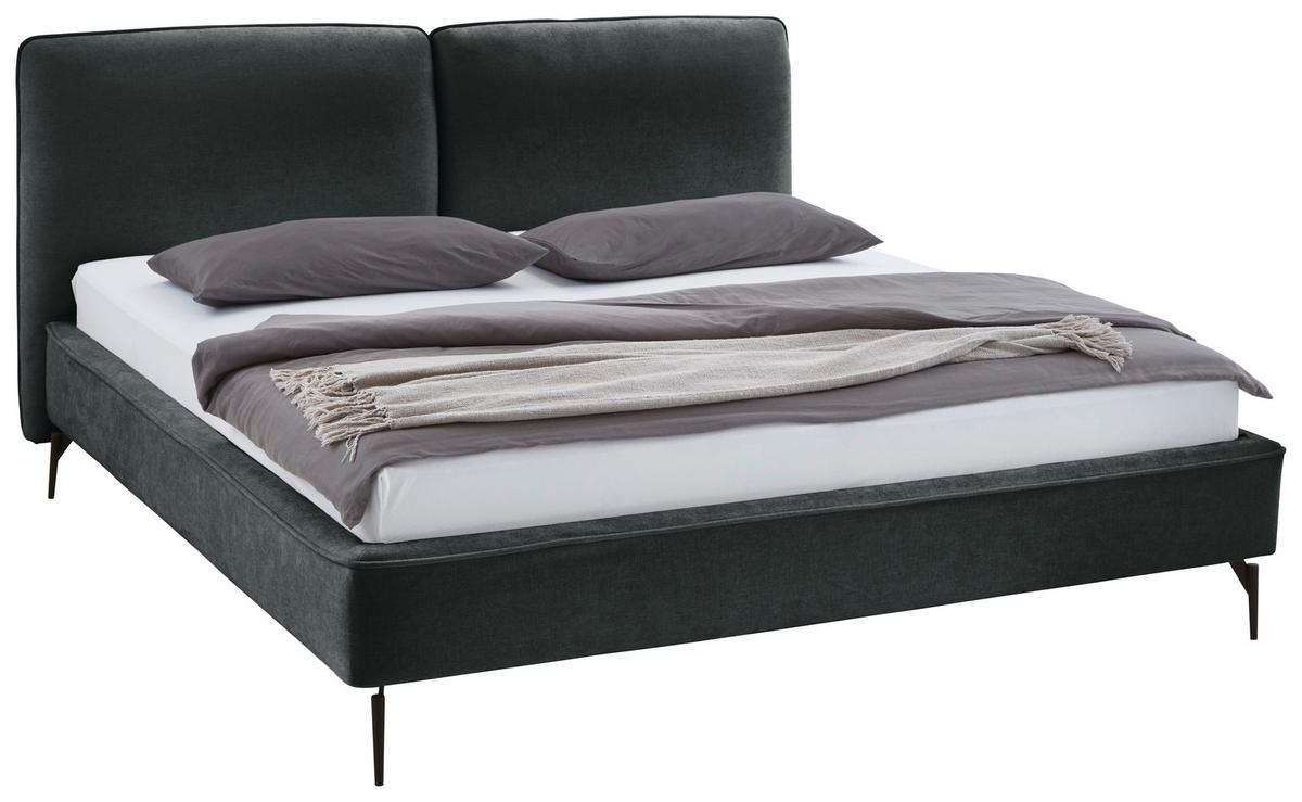 Polsterbett Infinity Liberty Dunkelgrün 180x200cm - Dunkelgrün/Schwarz, MODERN, Textil (180/200cm) - Livetastic