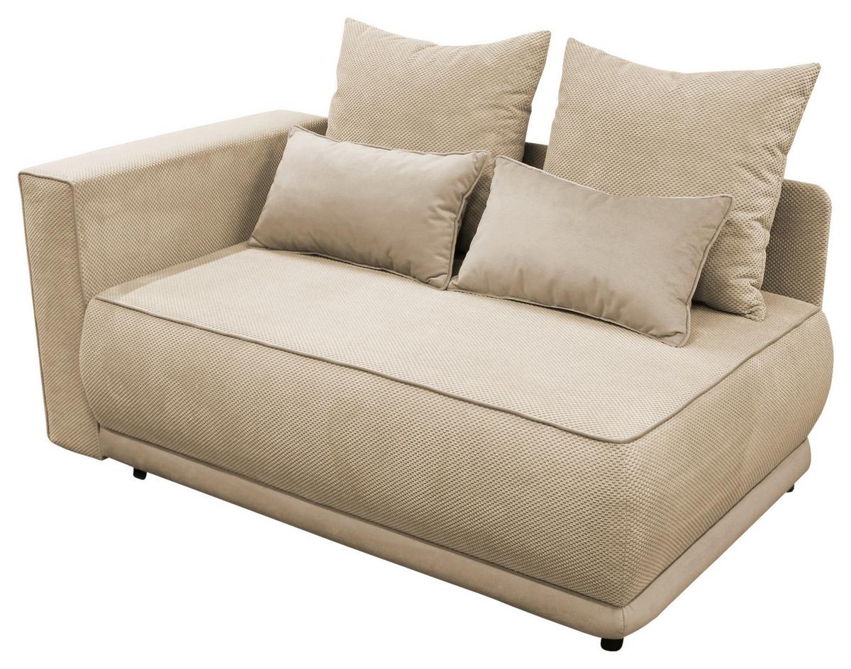 Récamiere Iga Li Creme B: 168 cm - Creme/Schwarz, Design, Textil (168/73/99cm) - MID.YOU