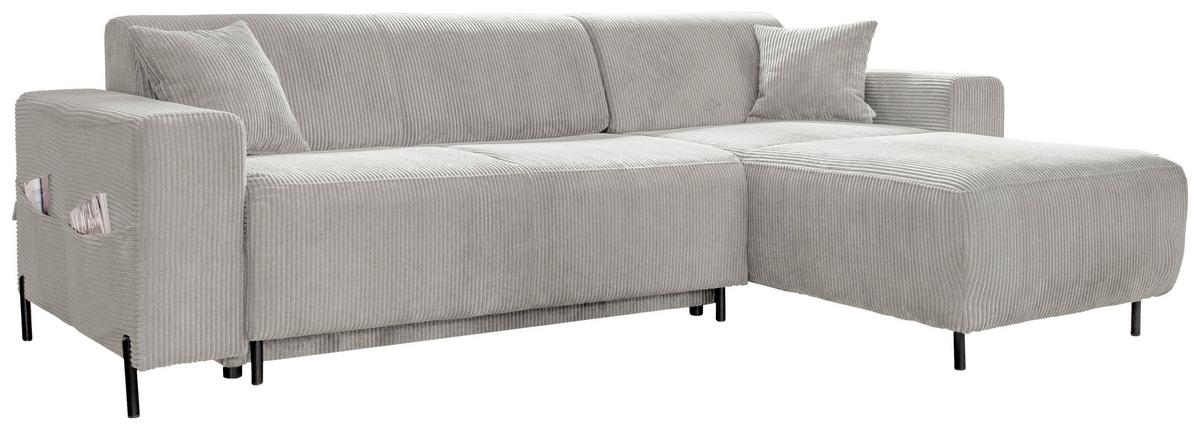 Rohová sedačka CÉLINE O, obojstranná, béžový menčester - čierna/béžová, kov/textil (260/165cm) - MID.YOU