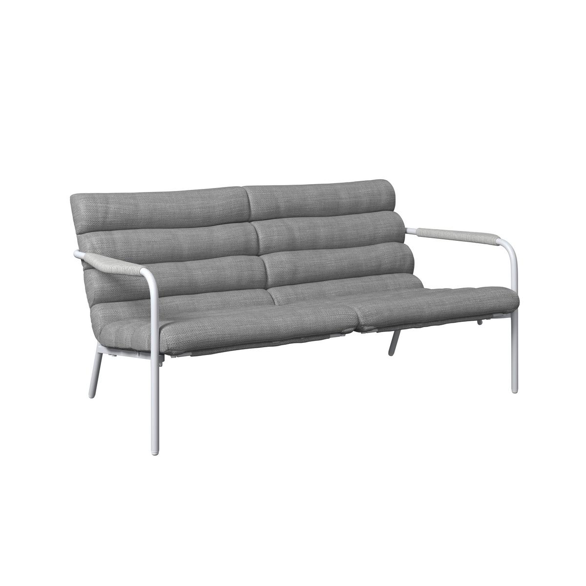 LOUNGEGARNITUR VISBY - Hellgrau/Weiß, MODERN, Textil/Metall (138/73/82.5cm) - Beldano