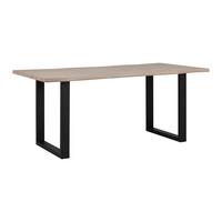 Jídelní stůl ELICIA 180 - černá/barvy dubu, Moderní, kov (180/76/90cm) - Bessagi Home