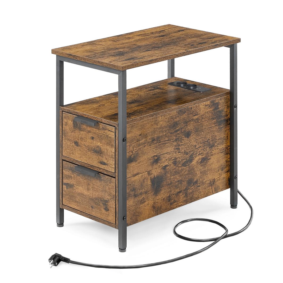 Beistelltisch Schwarz, Dunkelbraun B: 60 cm - Dunkelbraun/Schwarz, Trend, Holzwerkstoff (60/61/35cm) - MID.YOU