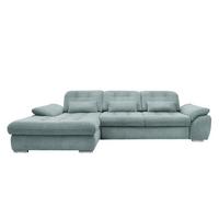 Ecksofa mit Bettkasten Rigatti Blau S: 184x314 cm - Chromfarben/Blau, MODERN, Textil (184/314cm) - Livetastic